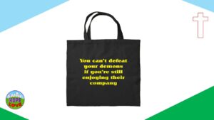 Faith Hope Love demons tote bag