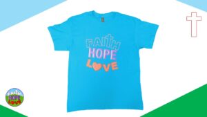 Faith Hope Love FHL blue t-shirt no white