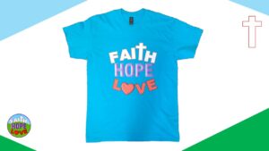 Faith Hope Love t-shirt blue
